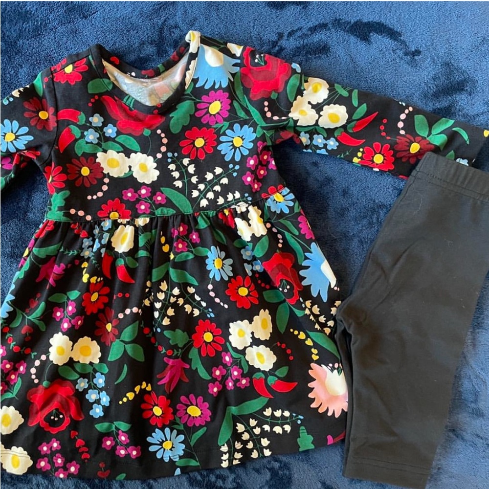 Hanna Andersson Floral Kids Matching Set - Black, Red, Blue, Green